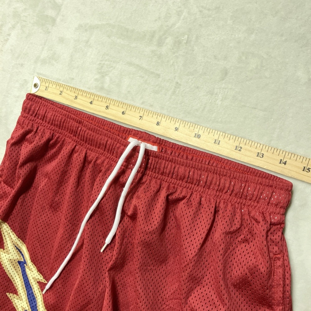 Eric Emanuel EE Basic Short Red Yellow Lightning Strike Bolt Mesh Mens XXL - Picture 4 of 8